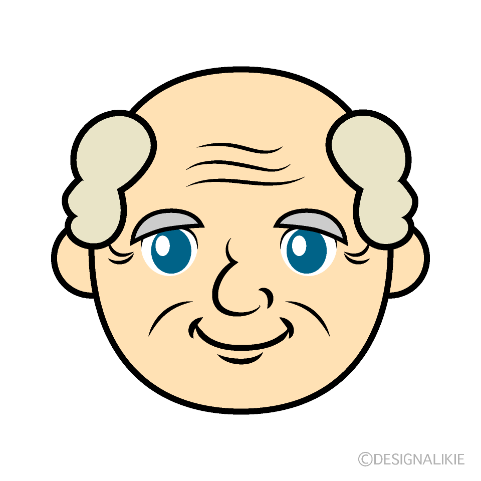 Grandfather Face Cartoon Free PNG Image｜Illustoon