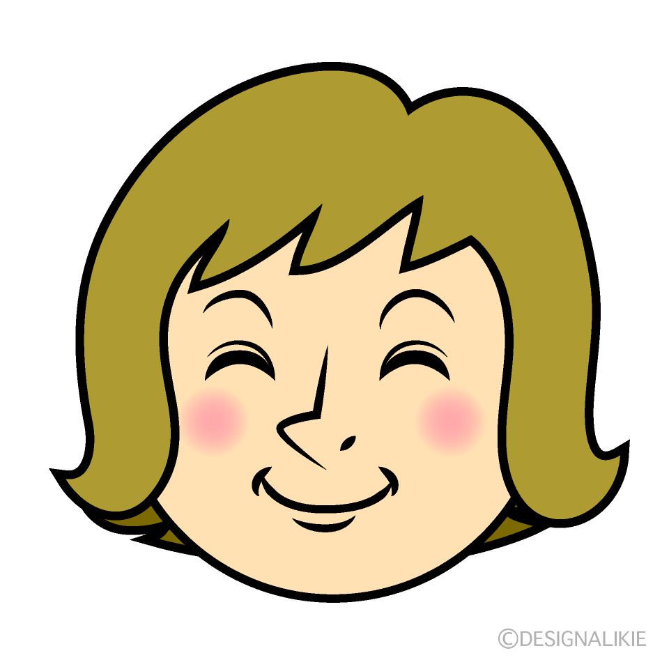 Smiley Women Face Cartoon Free PNG Image｜Illustoon