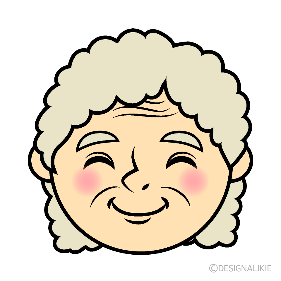 Smiley Grandma Face Cartoon Free PNG Image｜Illustoon