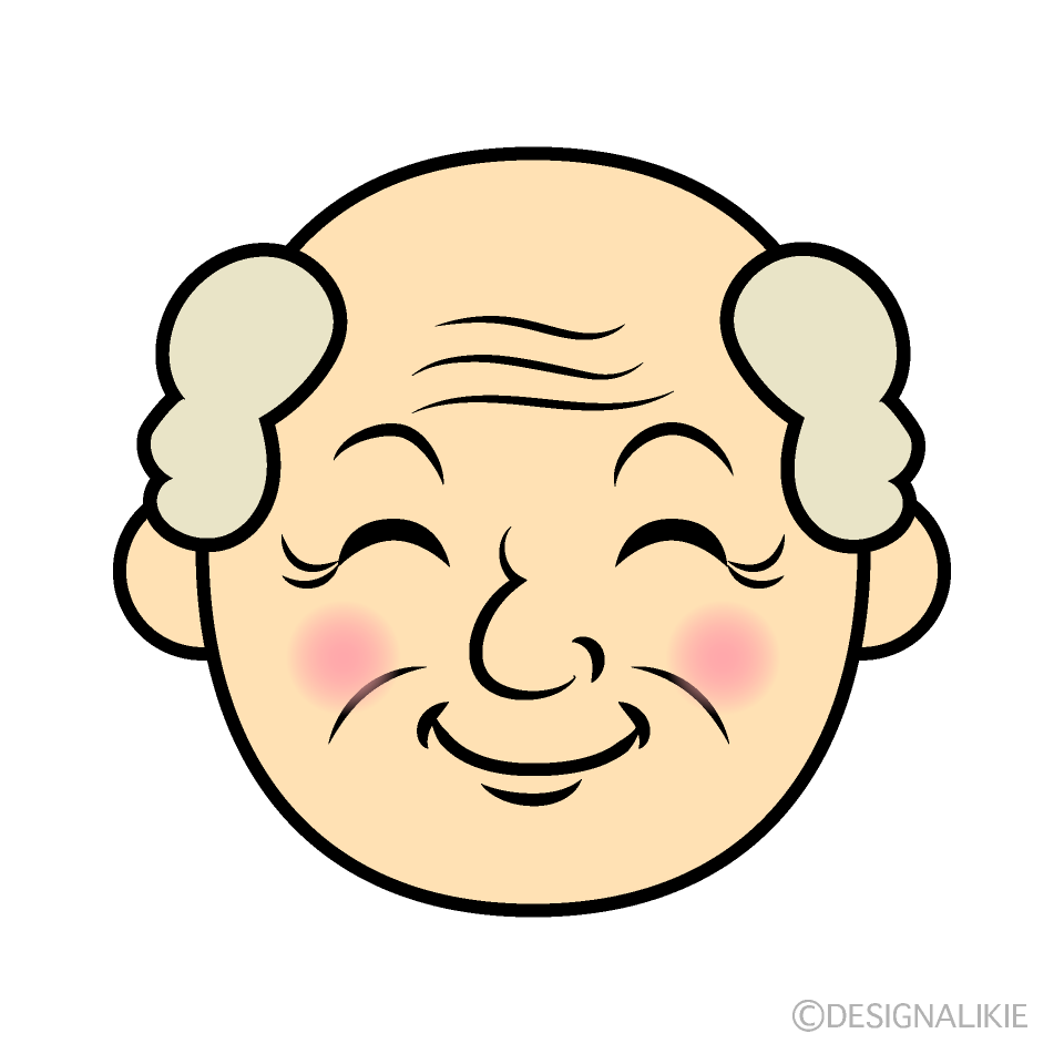 Smiley Grandpa Face Cartoon Free PNG Image｜Illustoon