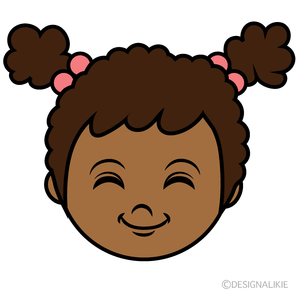 happy face girl cartoon