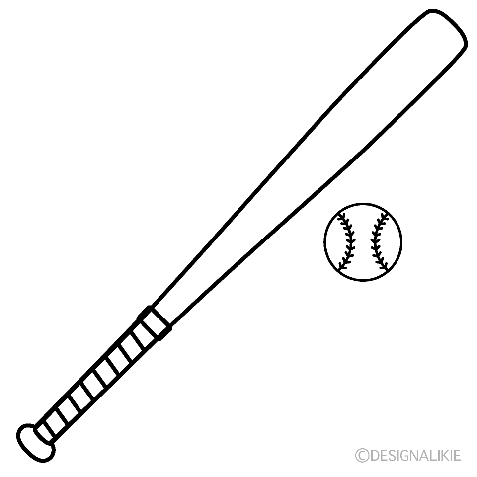 Bat And Ball Black And White Clip Art Free Png Image Illustoon