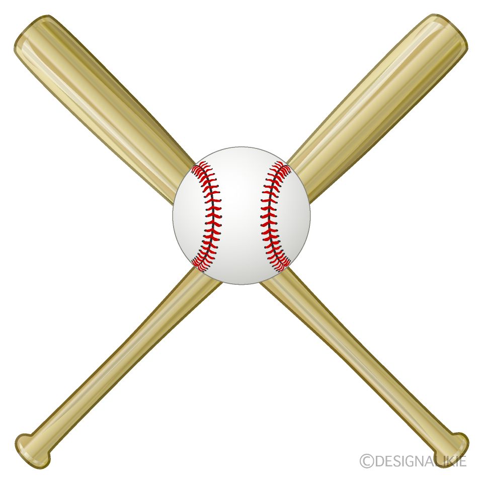 Crossed Bats And Ball Clip Art Free Png Image Illustoon