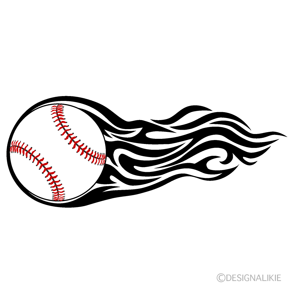 Black And White Flame Baseball Clip Art Free Png Image Illustoon
