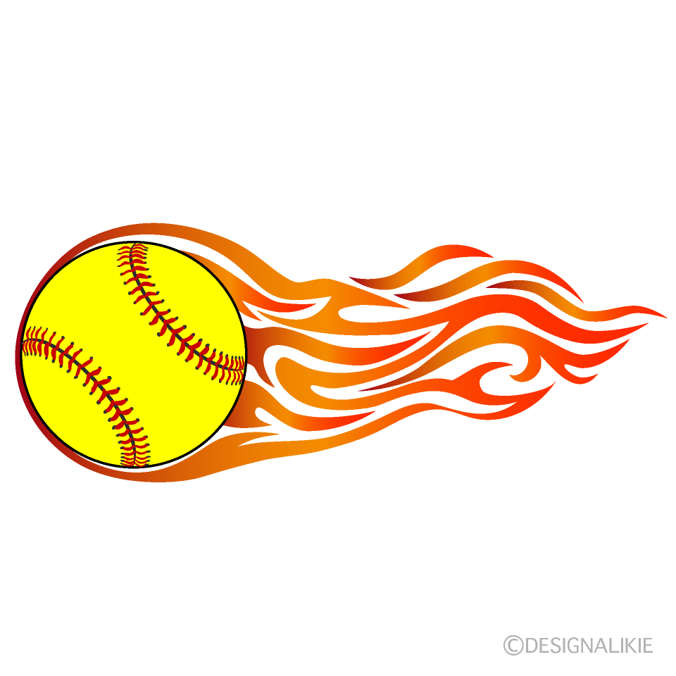 rocfk and fire softball clipart