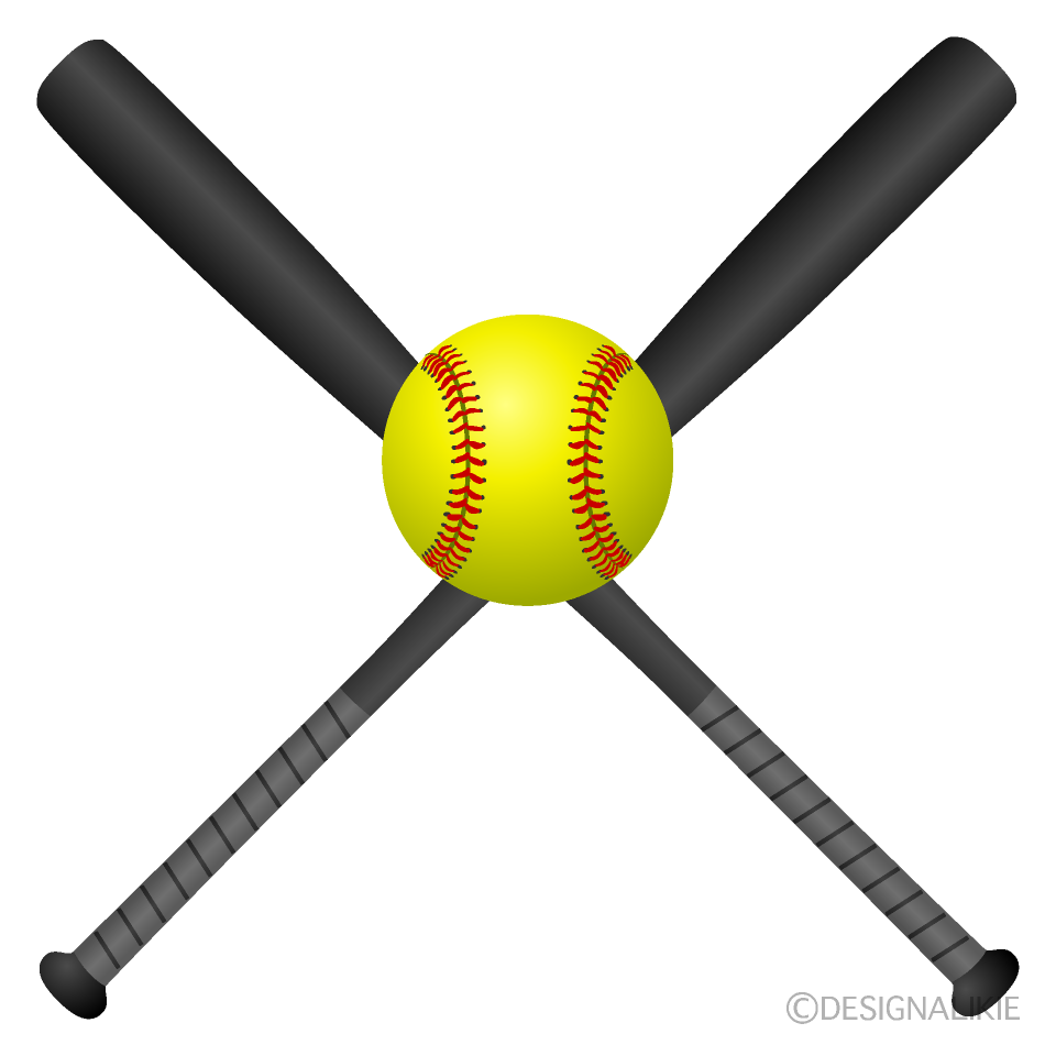 Crossed Bats and Softball
