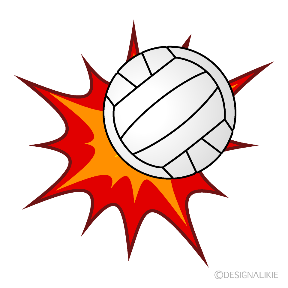 volleyball clipart with flames