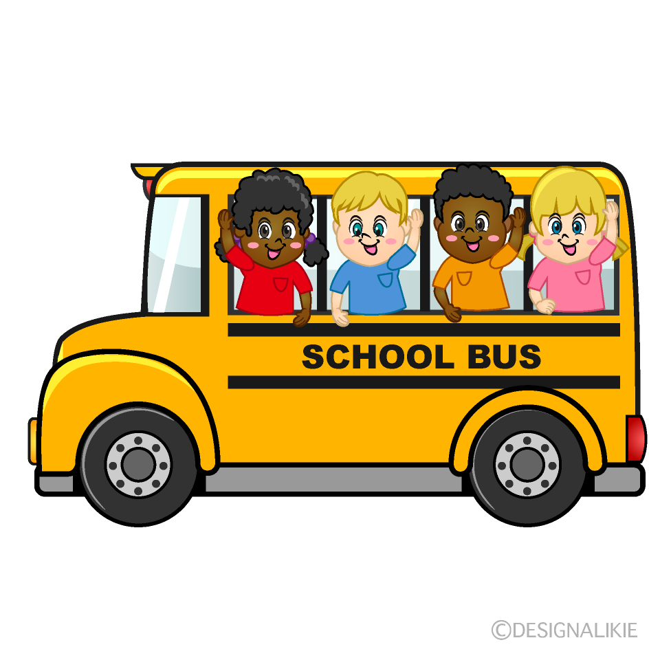 Small School Bus with Children Clip Art Free PNG Image｜Illustoon