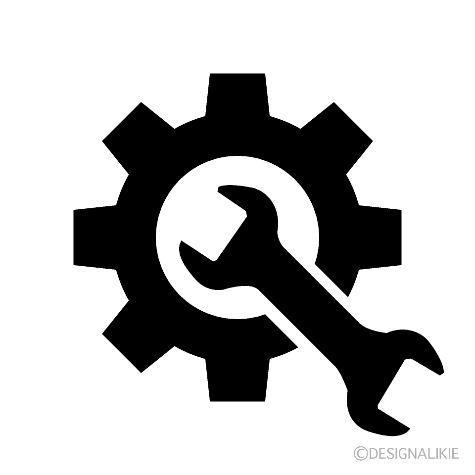 Spanner and Gear Silhouette