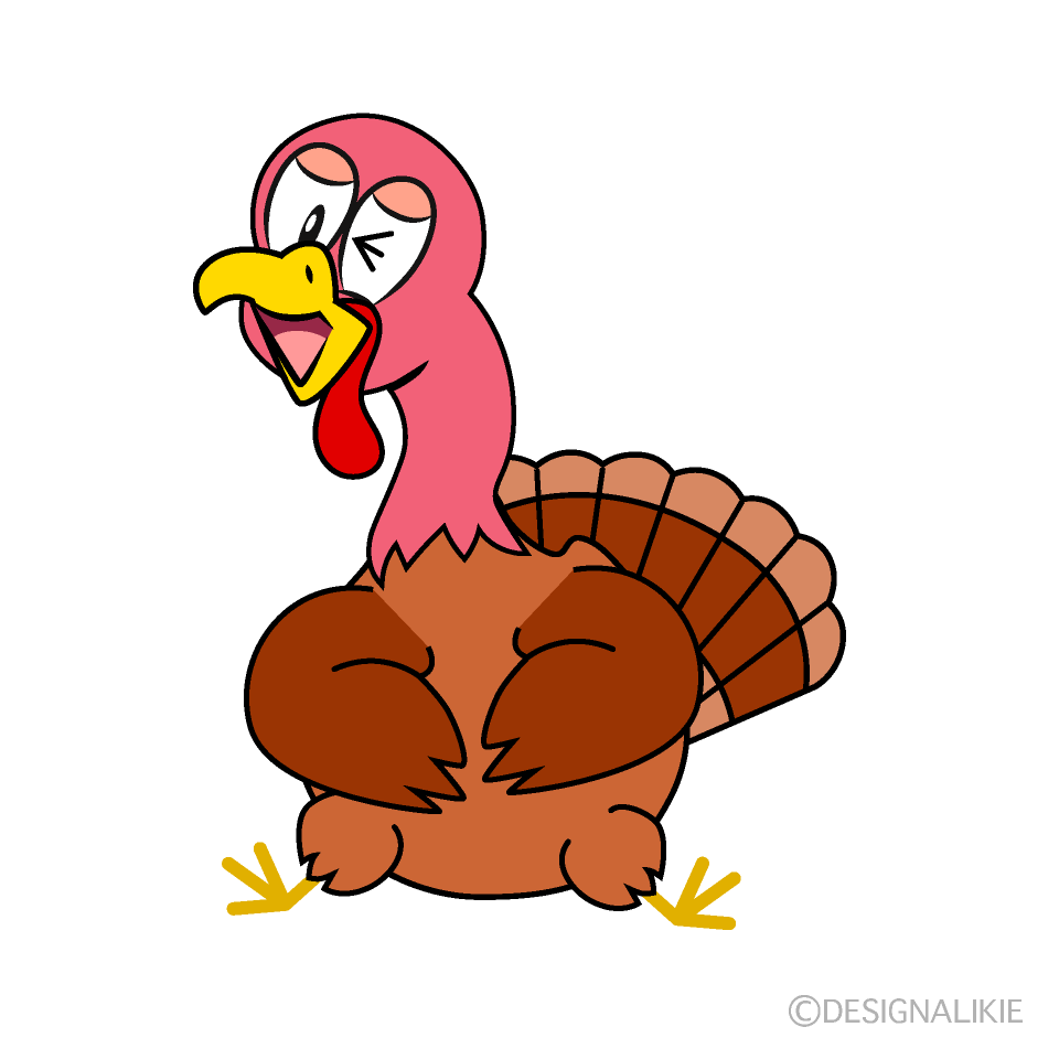 Laughing Turkey Cartoon Free PNG Image｜Illustoon
