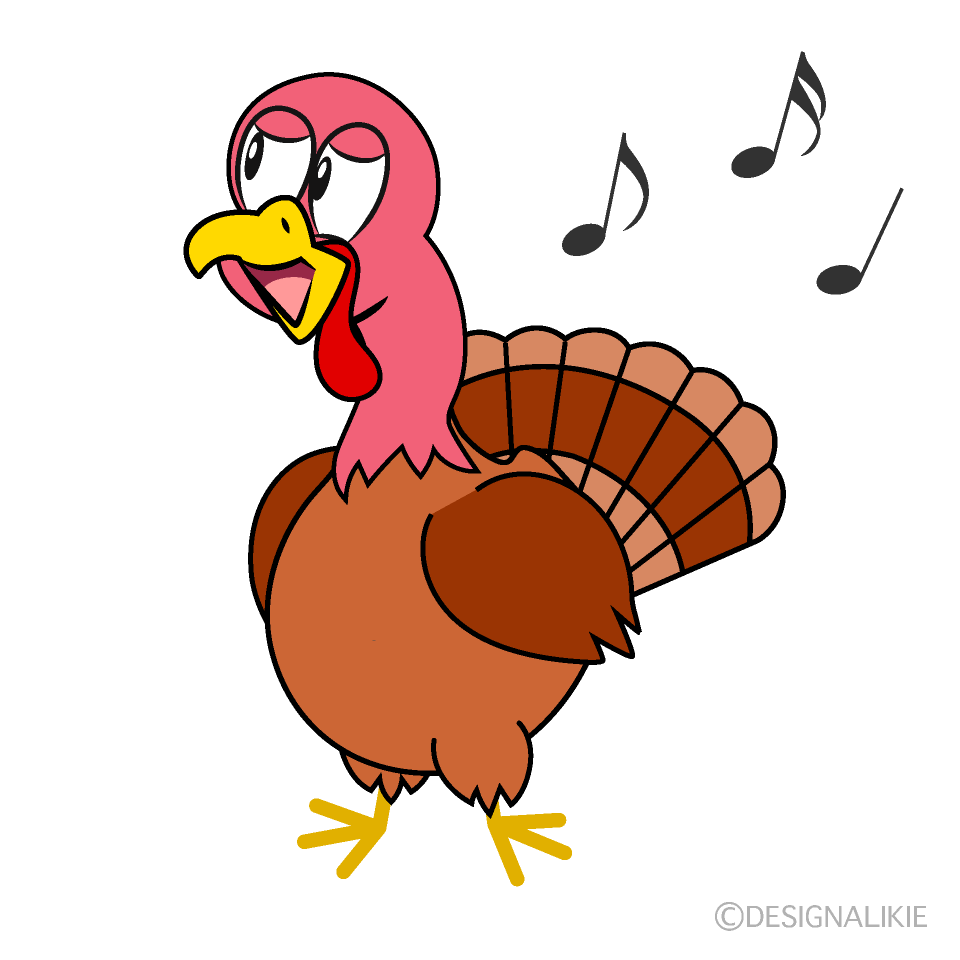 Singing Turkey Cartoon Free PNG Image｜Illustoon