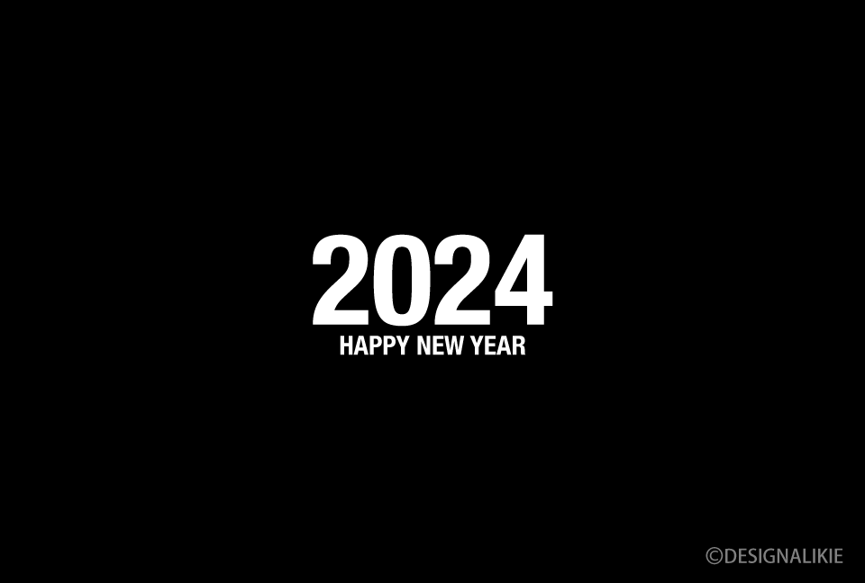 Happy New Year 2024 on Black