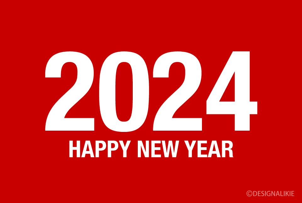 Happy New Year 2024 on Red