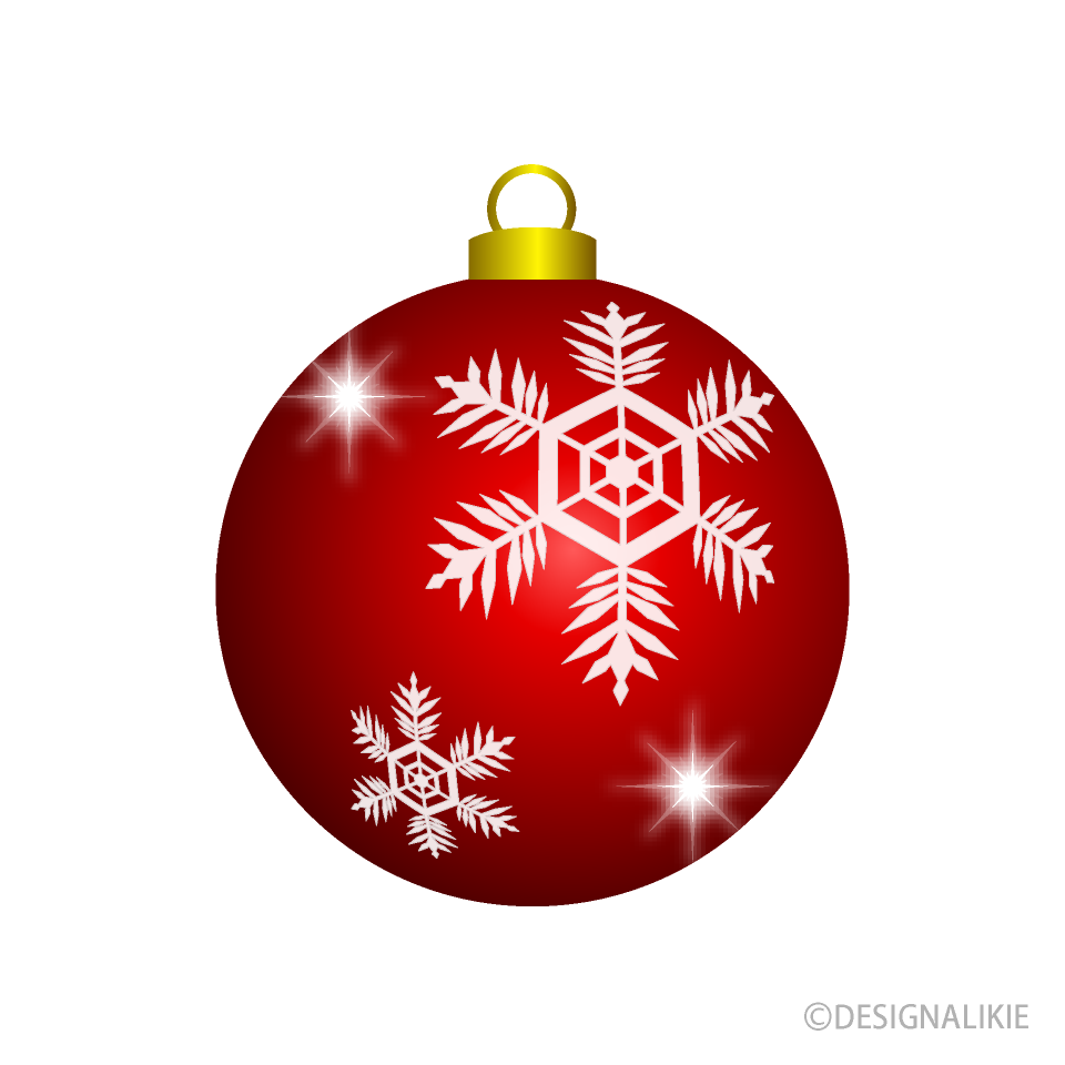 Red Christmas Ornament with Snow
