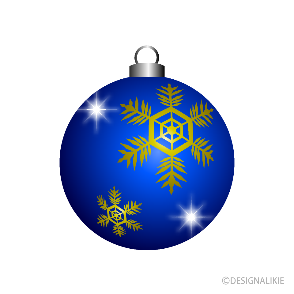 Blue Christmas Ornament with Snow