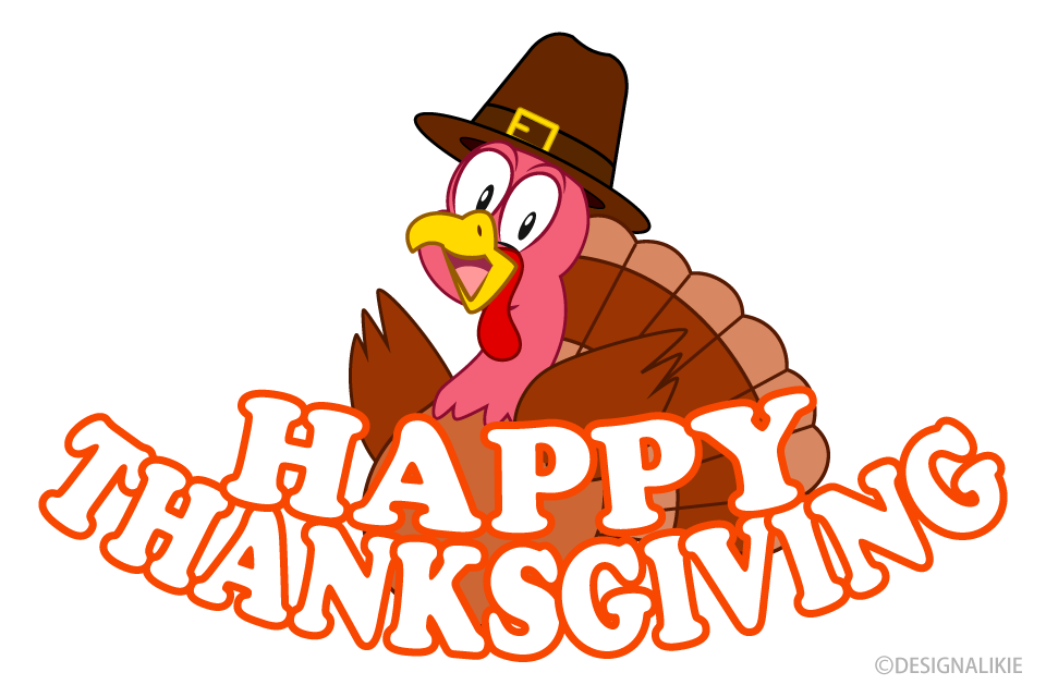 Happy Thanksgiving and Surprising Turkey Clip Art Free PNG Image｜Illustoon