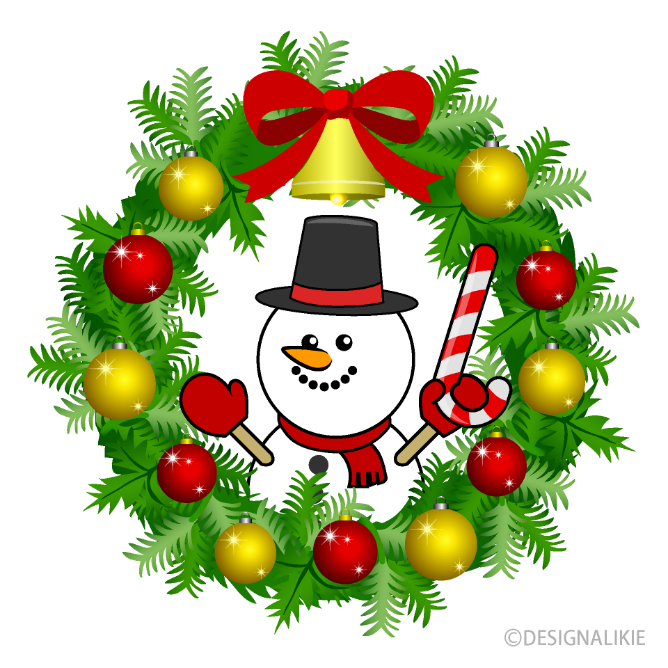Christmas Wreath with Snowman
