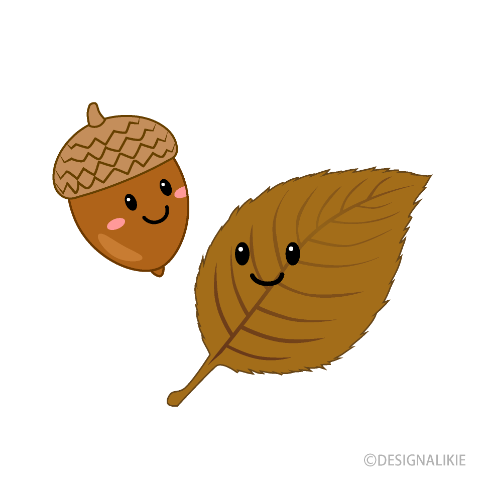 Cute Acorn and Leaf