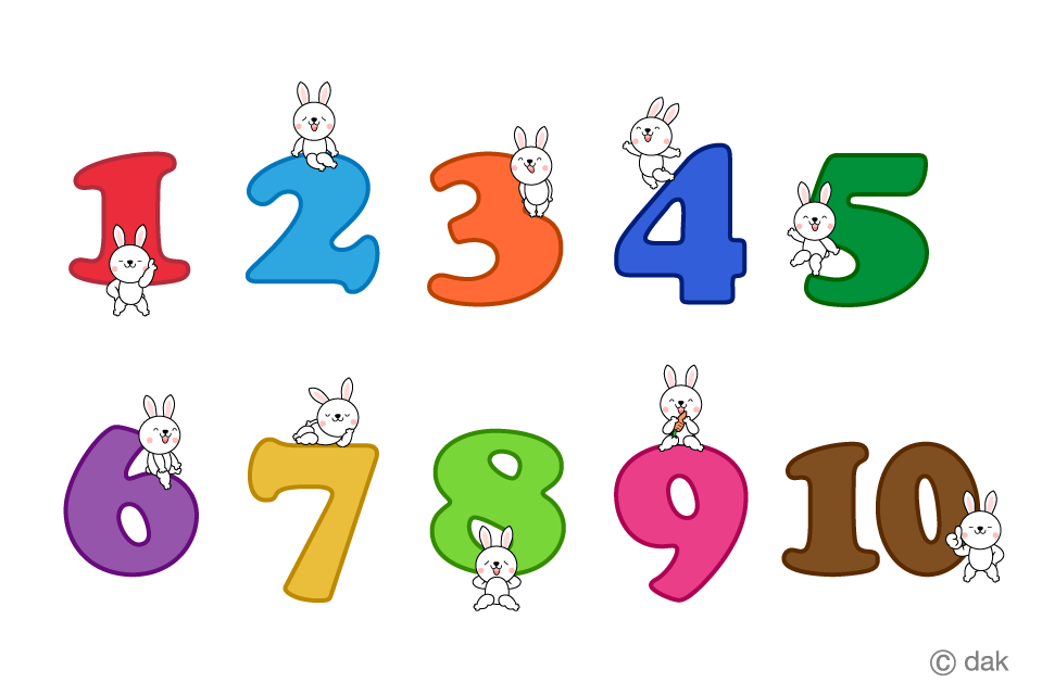 Tabla de números de conejo Gratis Dibujos Animados Imágene｜Illustoon ES