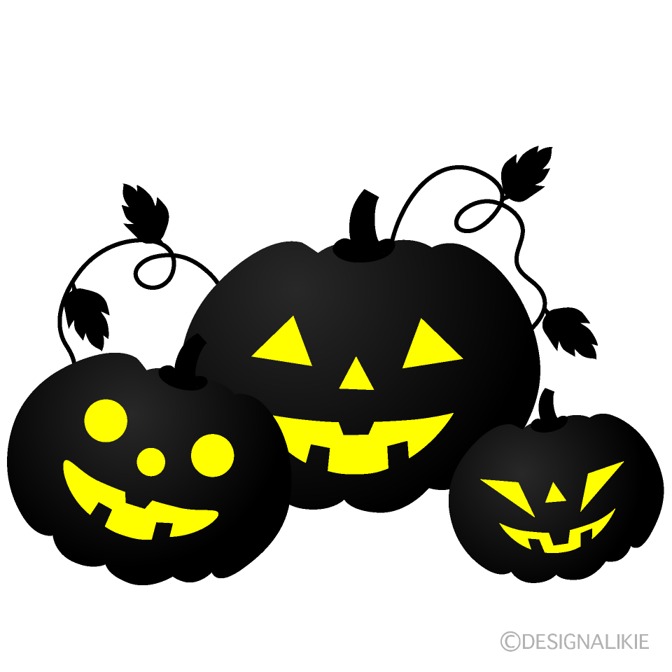 Black Halloween Pumpkin of Parent and Child