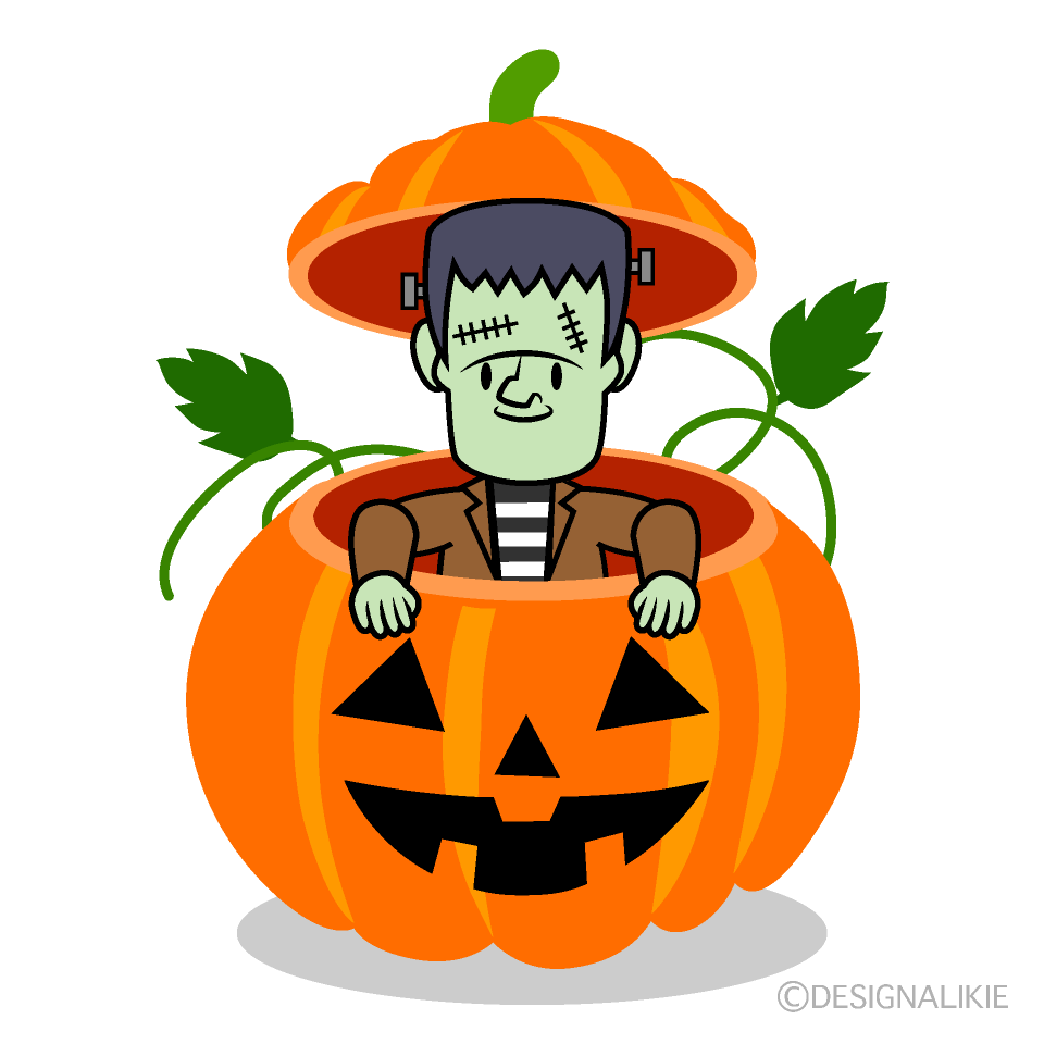 Monster in Halloween Pumpkin