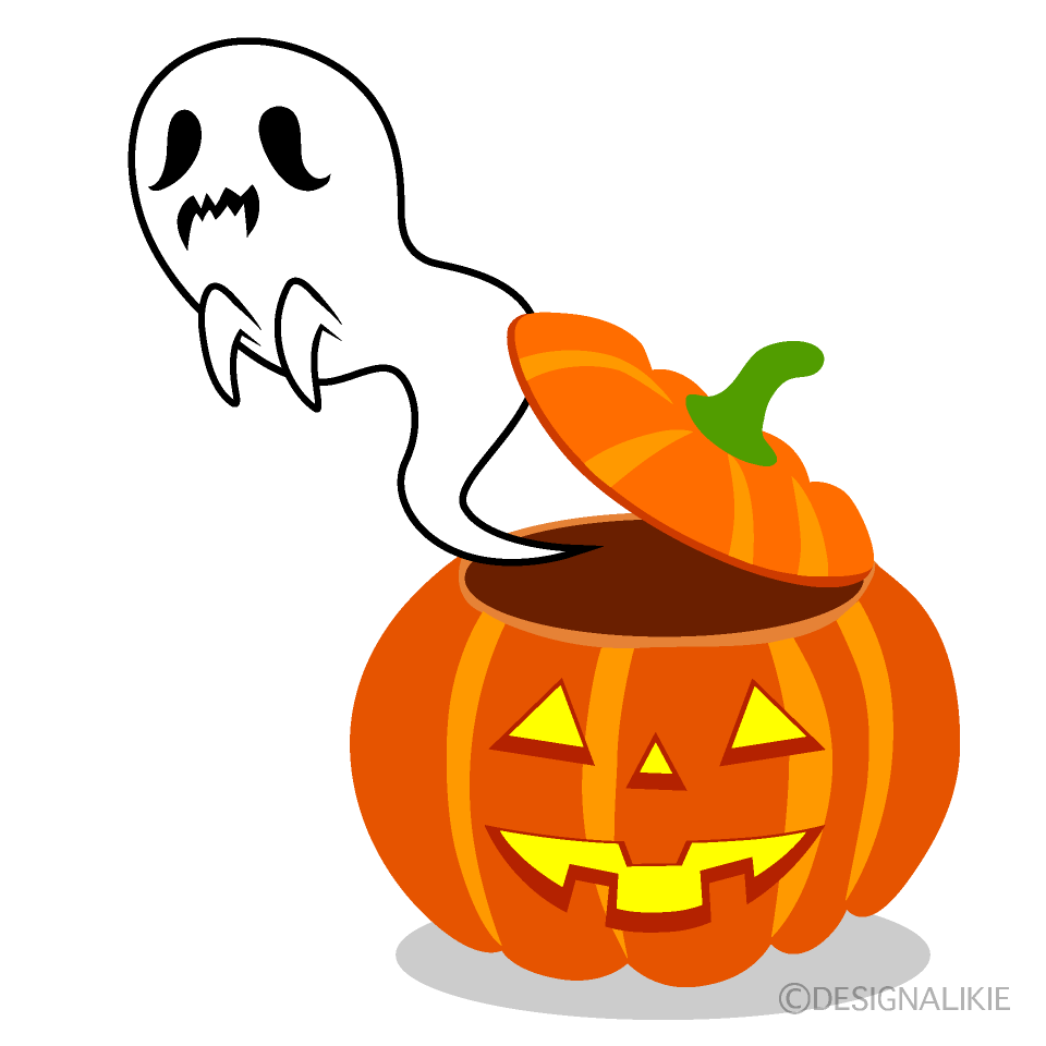 Ghost in Halloween Pumpkin