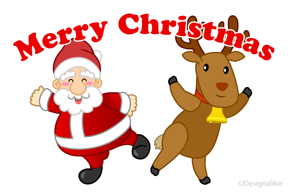 Santa and Reindeer Merry Christmas