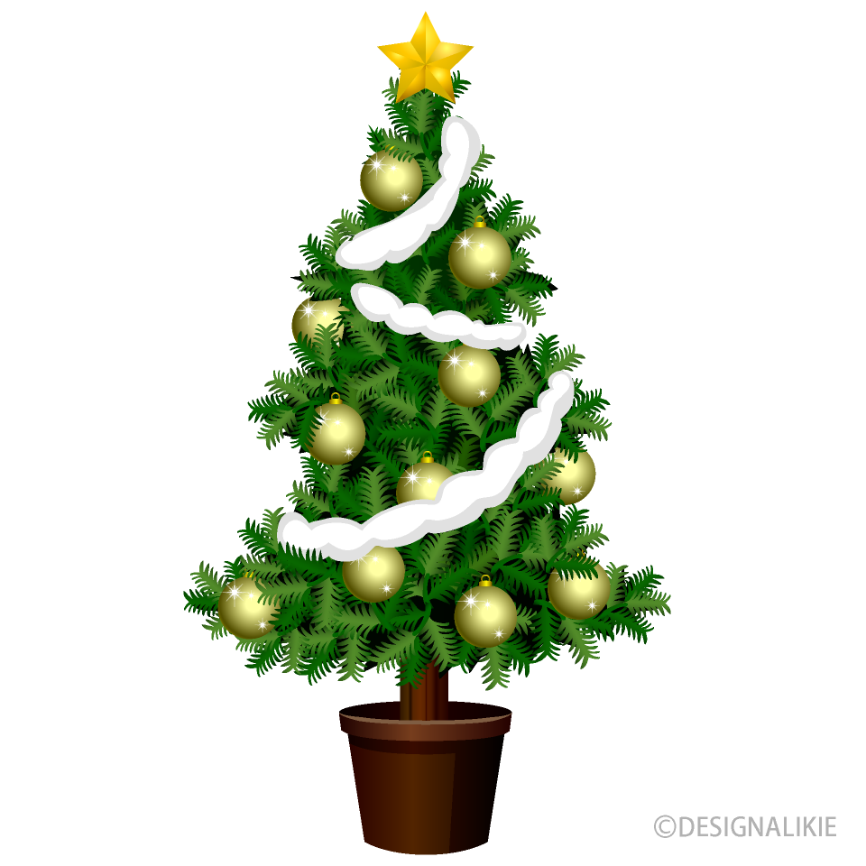 Christmas Tree with Golden Ornament