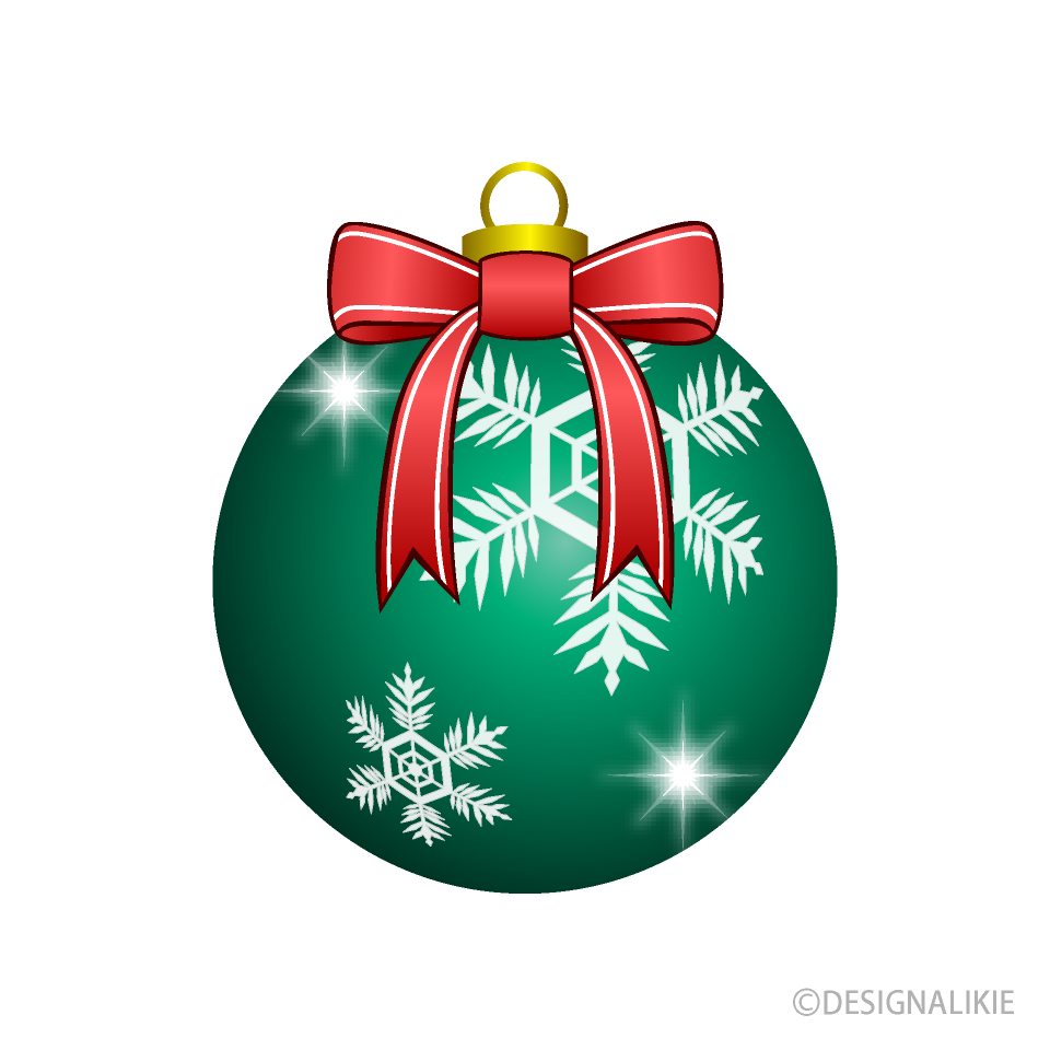 Green Christmas Ornament with Bow