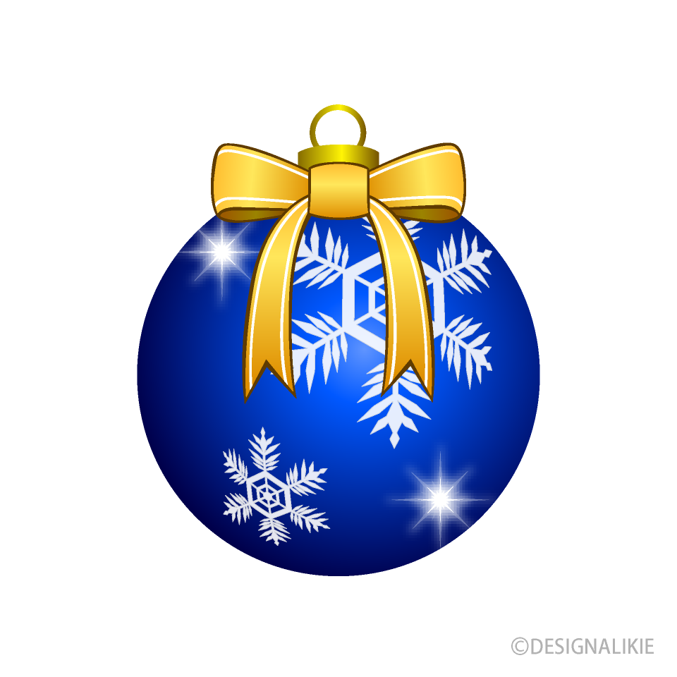 Blue Christmas Ornament with Bow