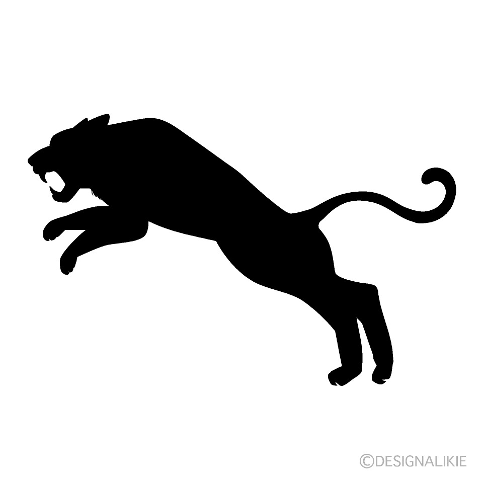 Tiger Attacking Silhouette Silhouette Free Png Image Illustoon