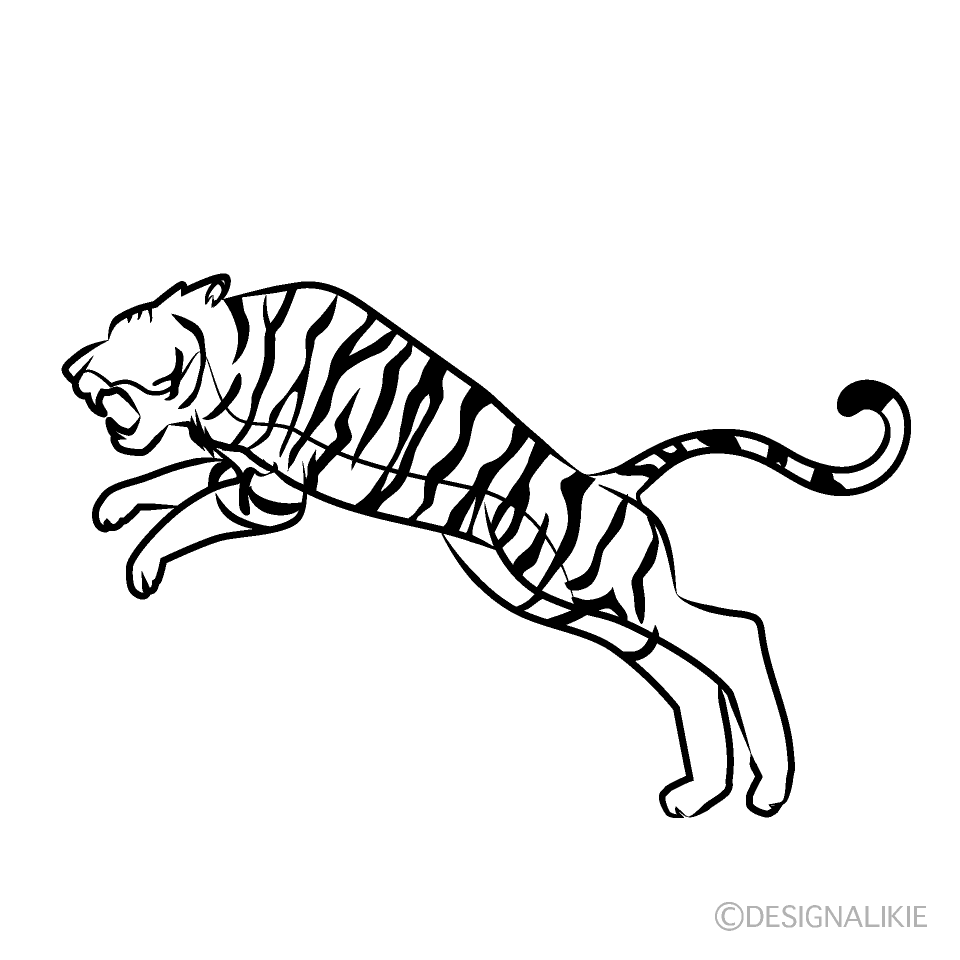 Tiger Black And White Silhouette Free Png Image Illustoon