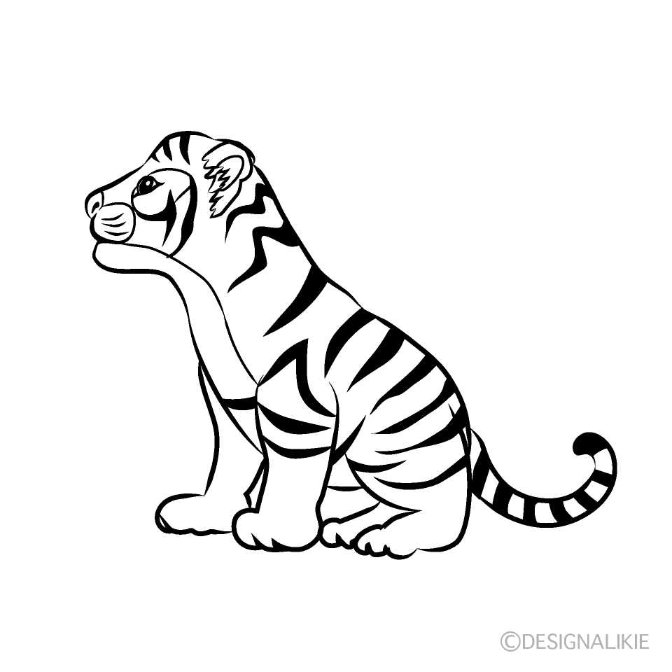 Child Tiger Black and White
