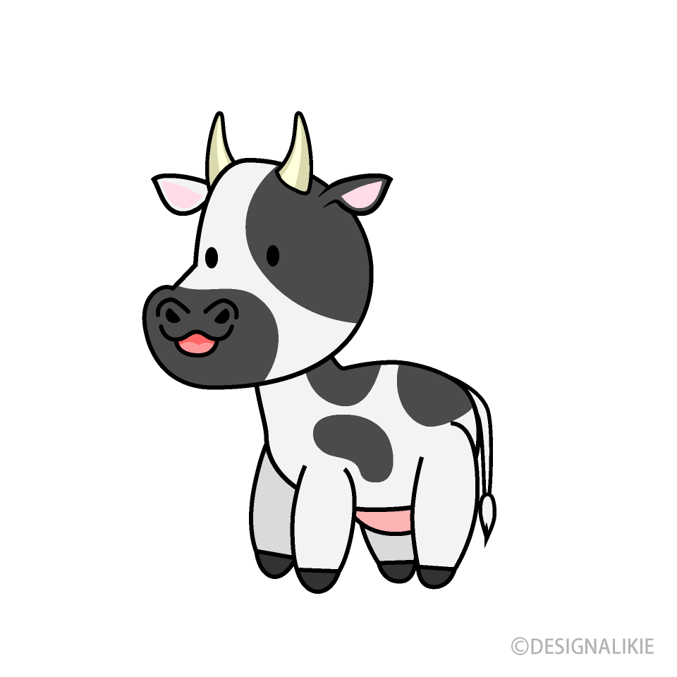 Cute cow cartoon hand drawn style Royalty Free Vector Image