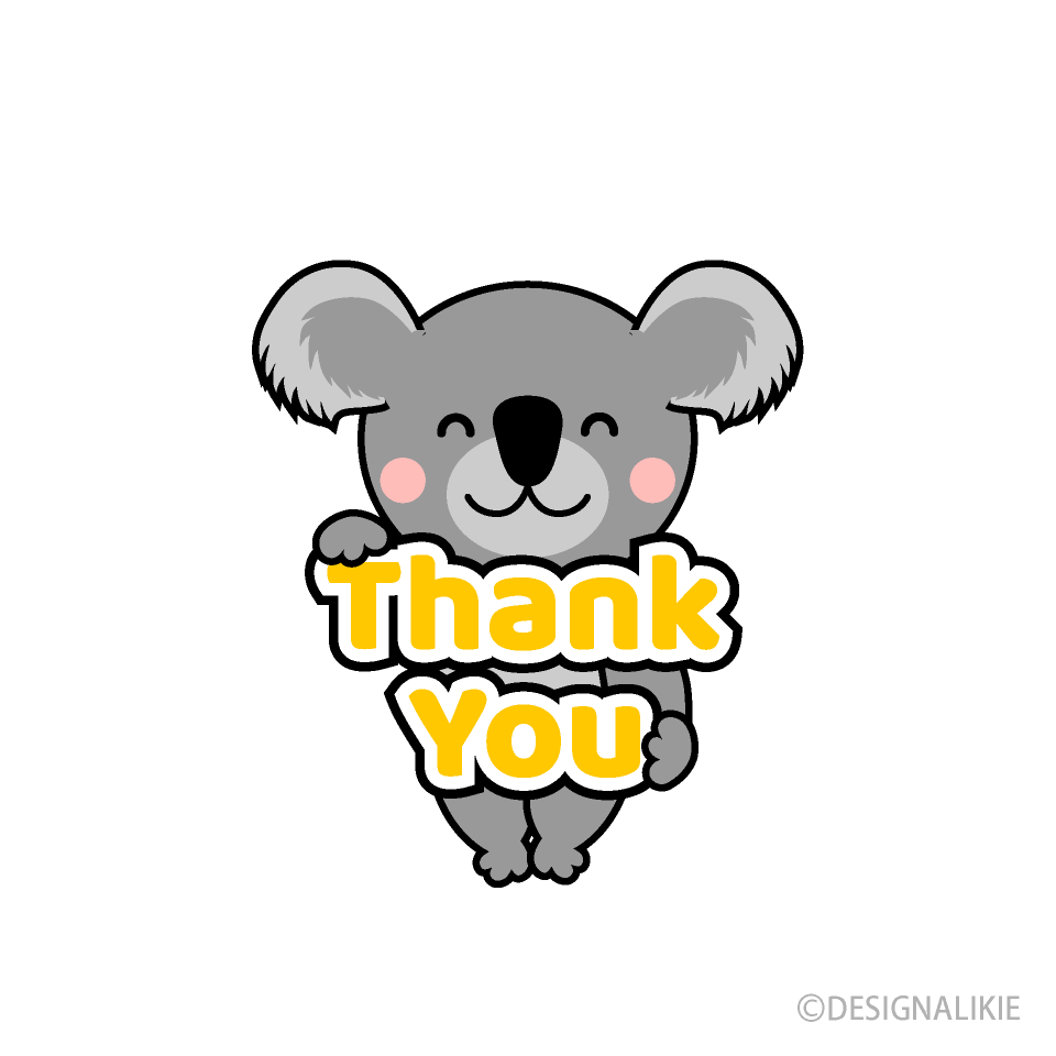 Thank You Koala Cartoon Free PNG Image｜Illustoon