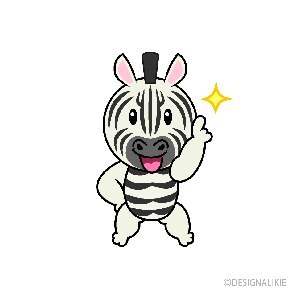 Pointing Zebra Cartoon Free PNG Image｜Illustoon