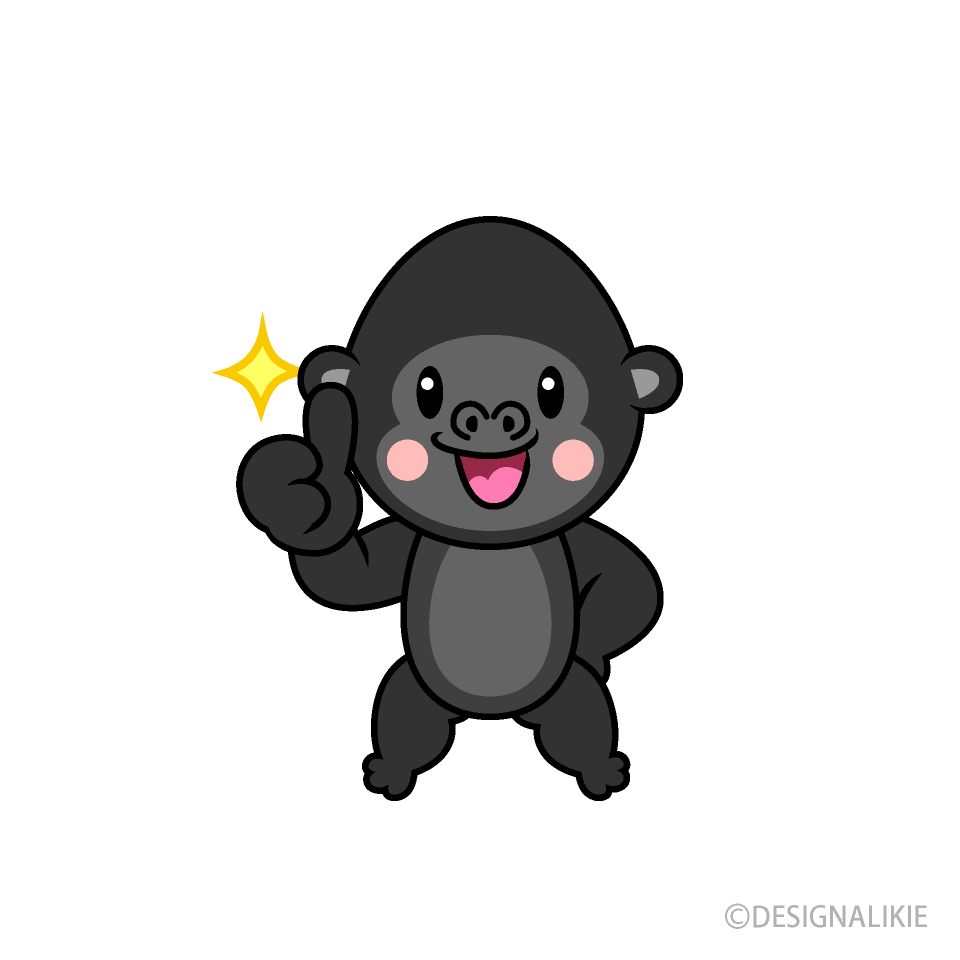 Thumbs up Gorilla Cartoon Free PNG Image｜Illustoon