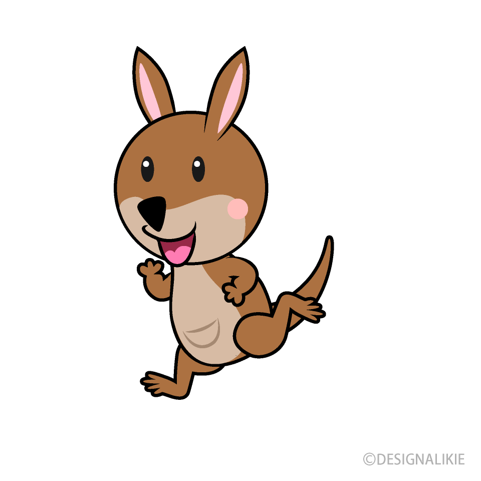 Running Kangaroo Cartoon Free PNG Image｜Illustoon