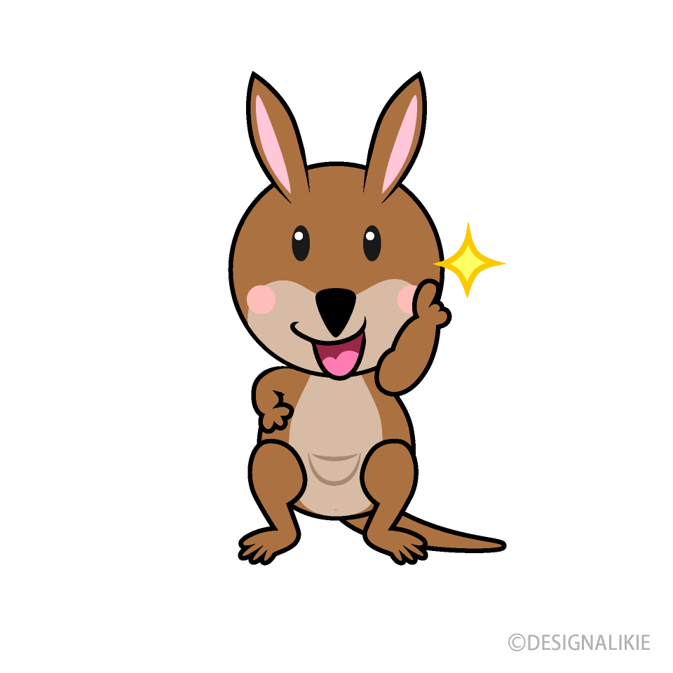 Pointing Kangaroo Cartoon Free PNG Image｜Illustoon