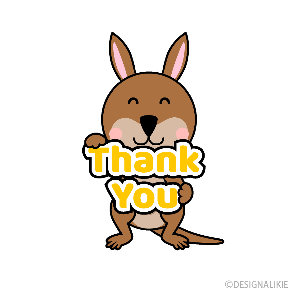 Thank You Kangaroo Cartoon Free PNG Image｜Illustoon