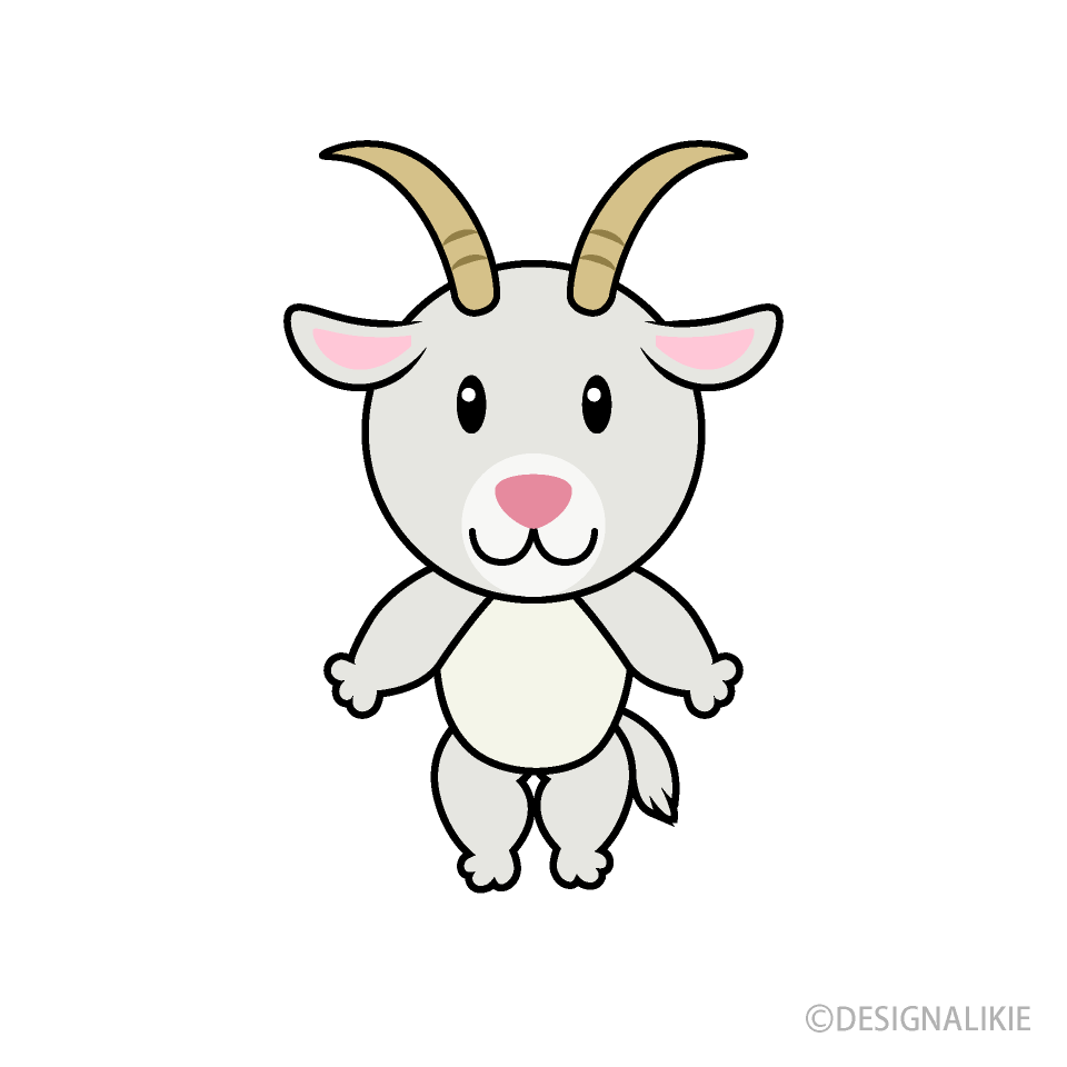 Cute Goat Cartoon Free PNG Image｜Illustoon