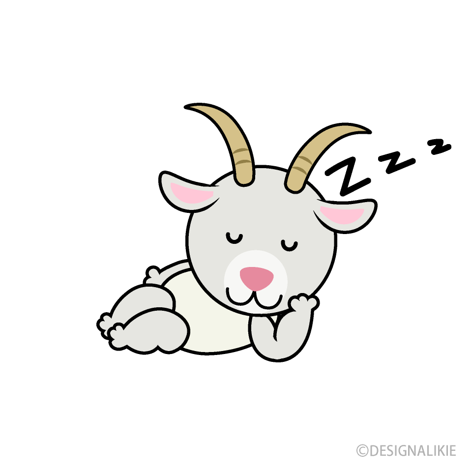 Sleeping Goat Cartoon Free PNG Image｜Illustoon
