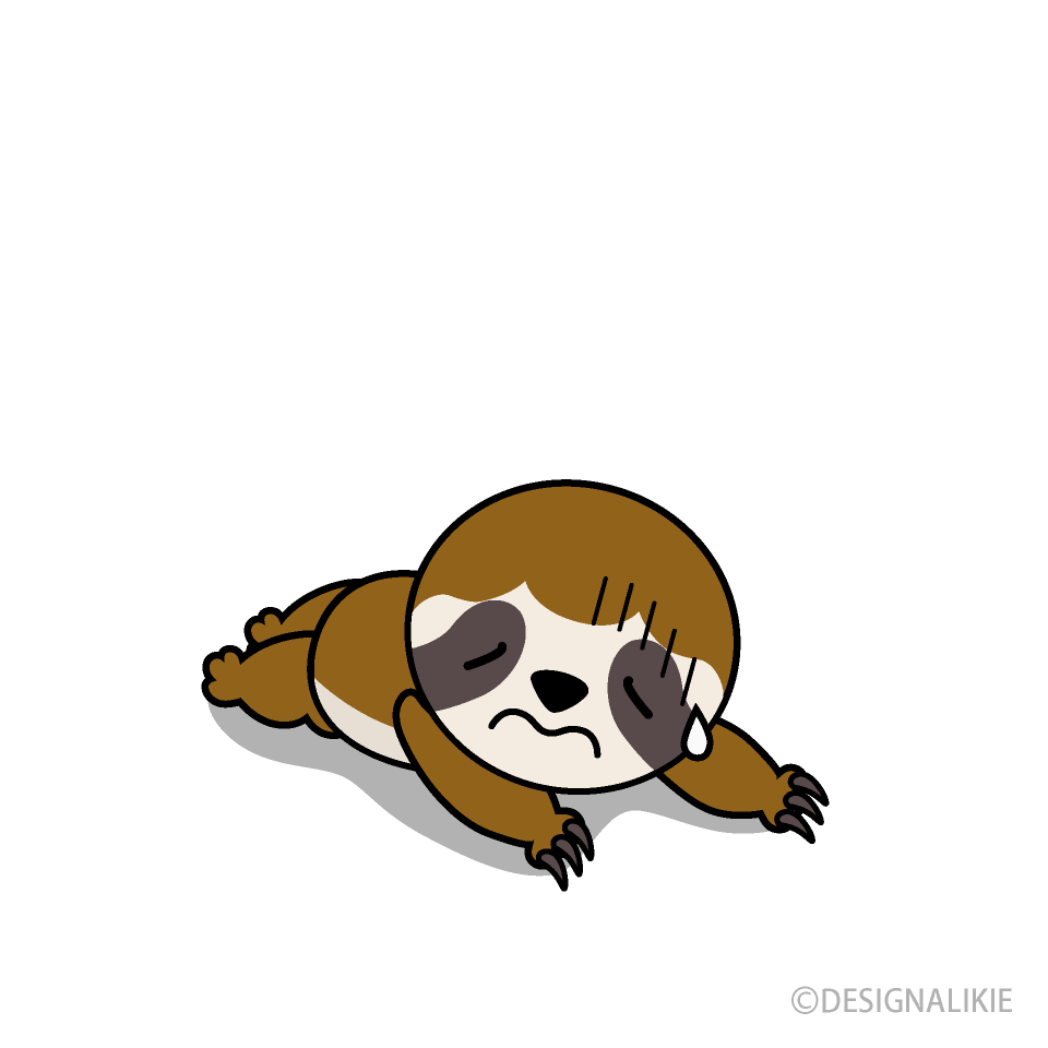 Tired Sloth Cartoon Free PNG Image｜Illustoon