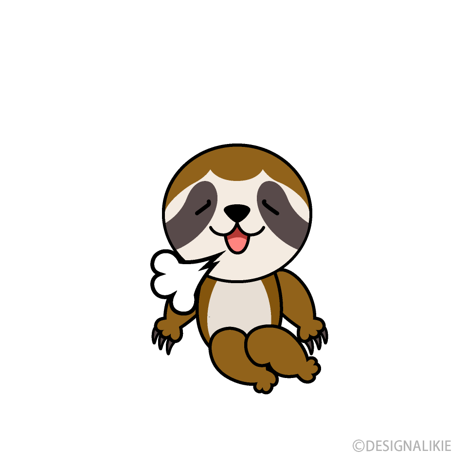 Relaxing Sloth Cartoon Free PNG Image｜Illustoon