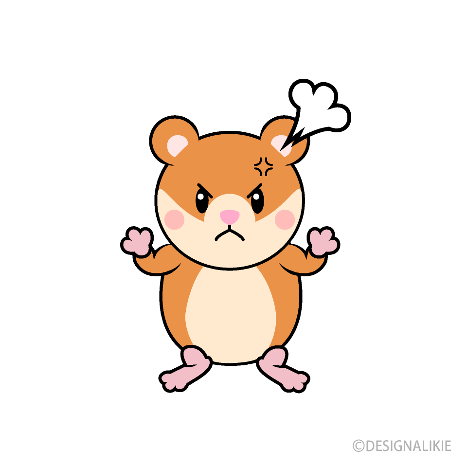 Angry Hamster Cartoon Free PNG Image｜Illustoon