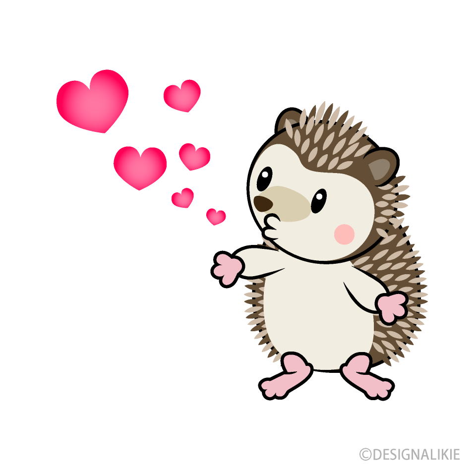 Kissing Hedgehog Cartoon Free PNG Image｜Illustoon