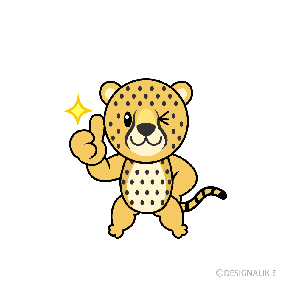 Thumbs up Cheetah Cartoon Free PNG Image｜Illustoon