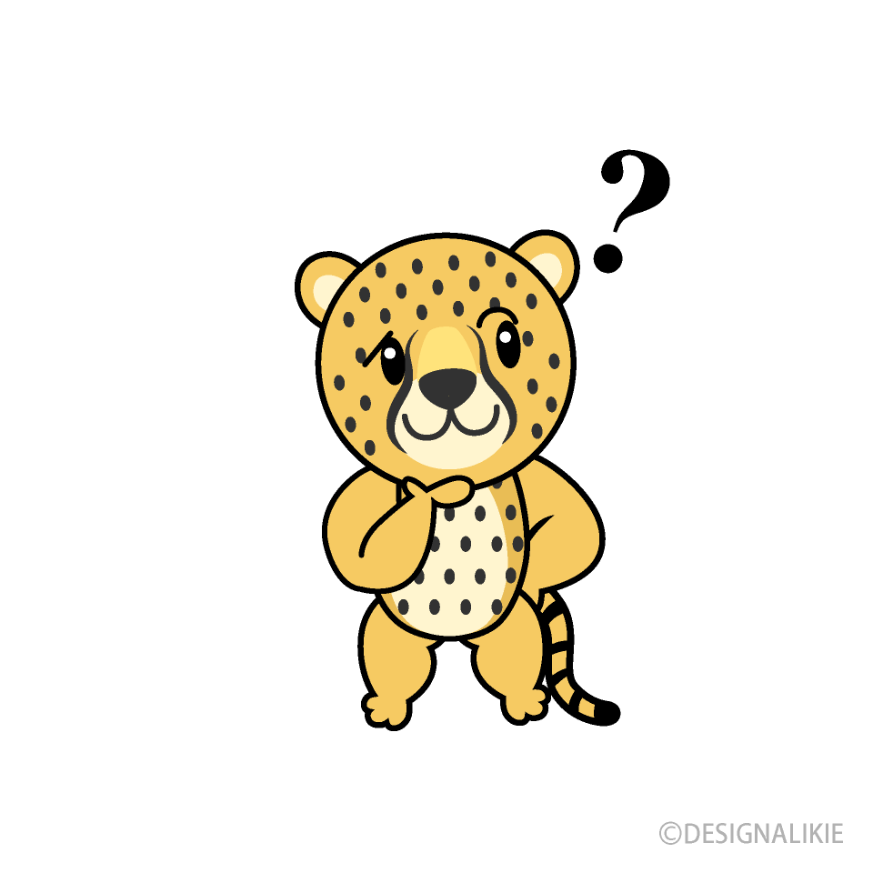 Thinking Cheetah Cartoon Free PNG Image｜Illustoon