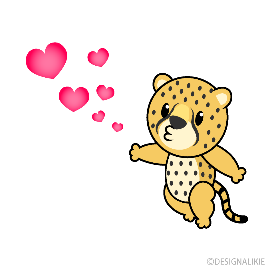 Kissing Cheetah Cartoon Free PNG Image｜Illustoon