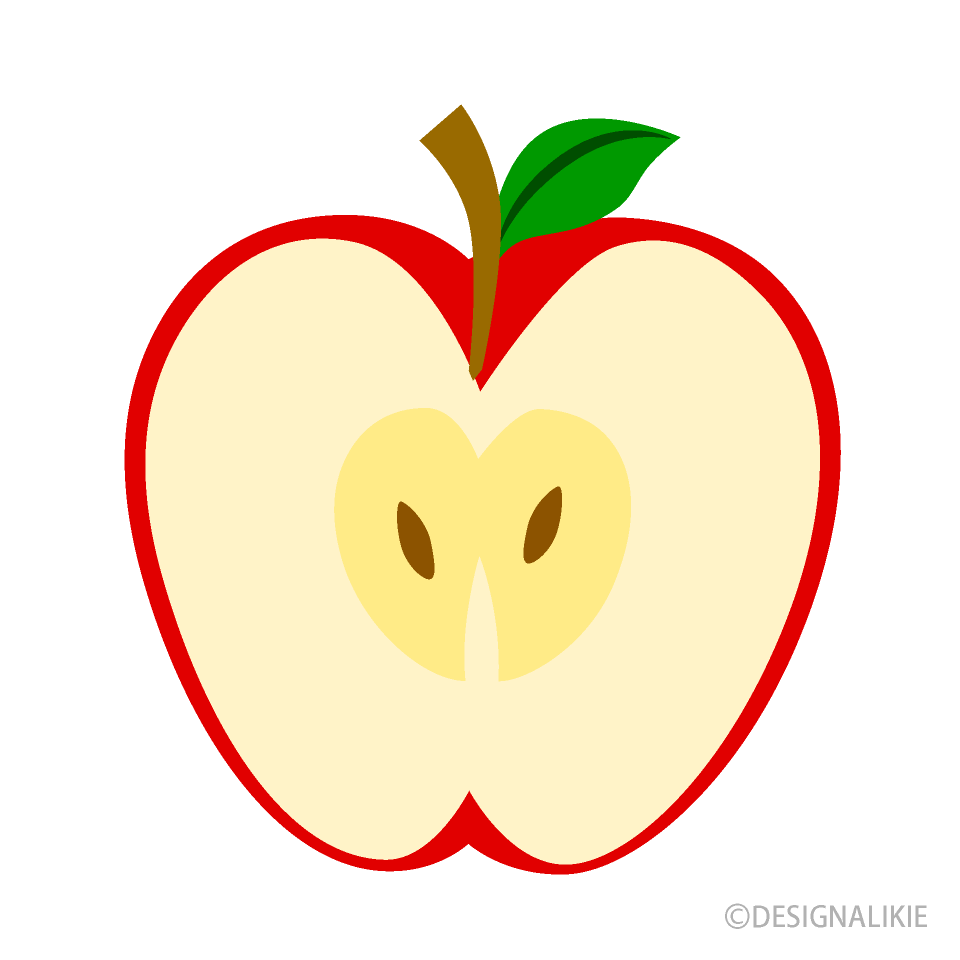 Cut Apple Clip Art Free PNG Image｜Illustoon